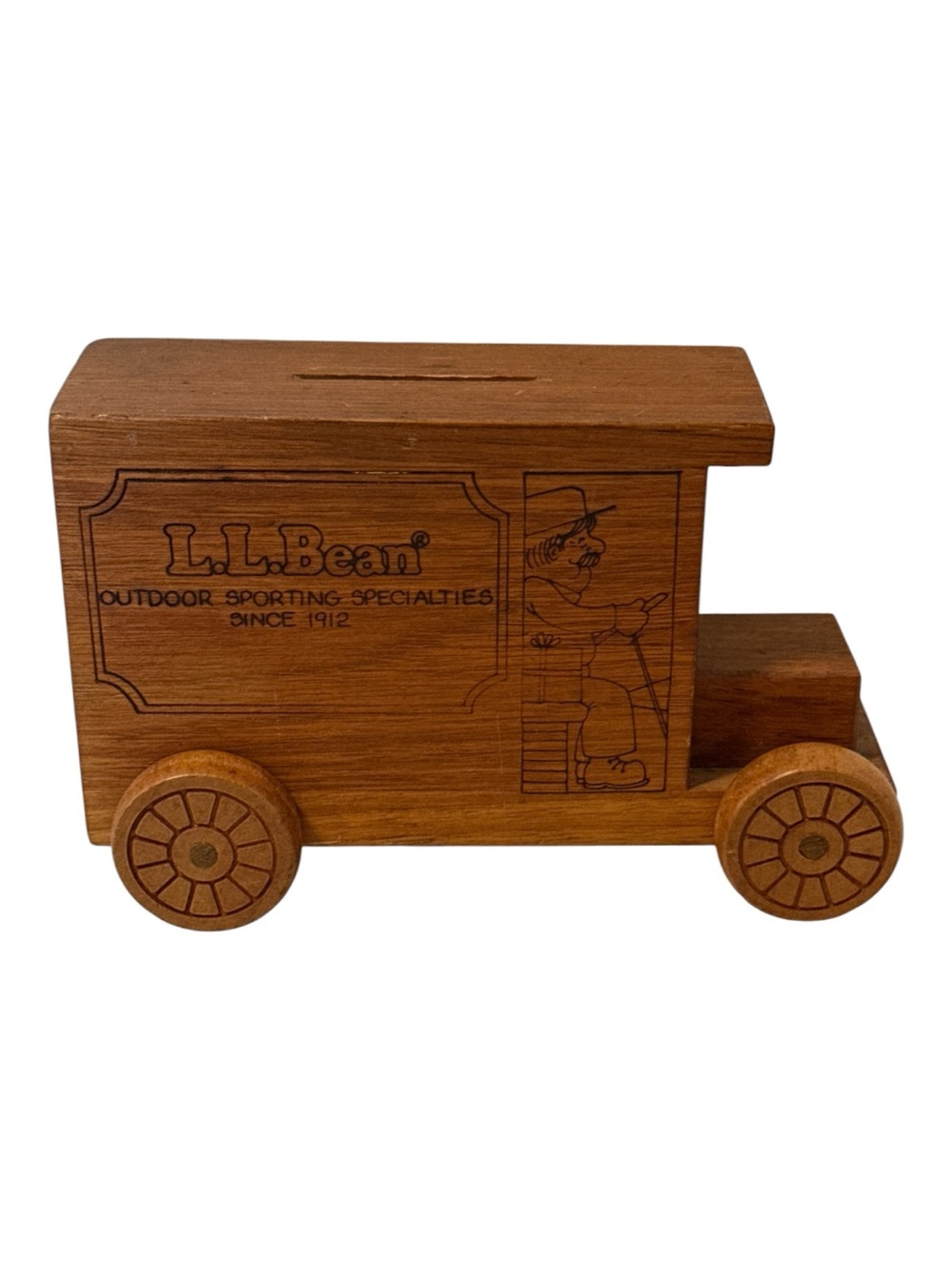 Vintage 1984 LL Bean Wood Toy Truck Bank